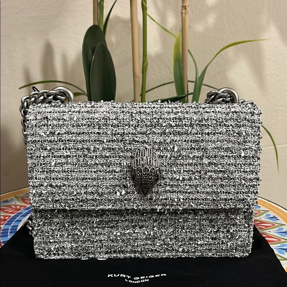 Kurt Geiger Small Shoreditch Metallic Tweed Crossbody Bag